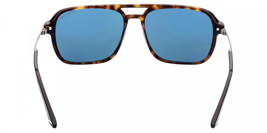 Color: Classic Dark Havana with Dark Ruthenium (52V) - Tom Ford FT0910Crosby52V59