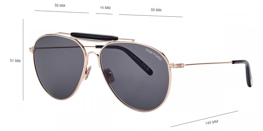 Color: Shiny Rose Gold/T Logo (28A) - Tom Ford FT0995Raphael-0228A59