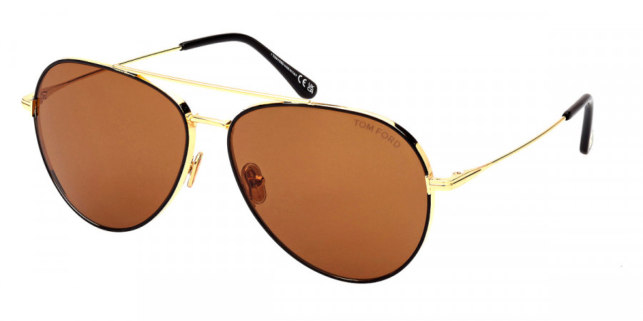 Color: Shiny Yellow Gold/T Logo (01J) - Tom Ford FT0996Dashel-0201J62