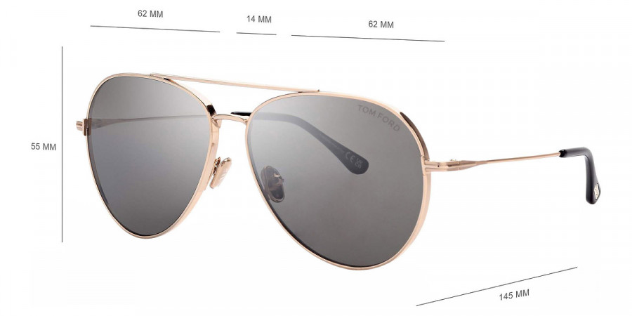 Color: Shiny Rose Gold/T Logo (28A) - Tom Ford FT0996Dashel-0228A62