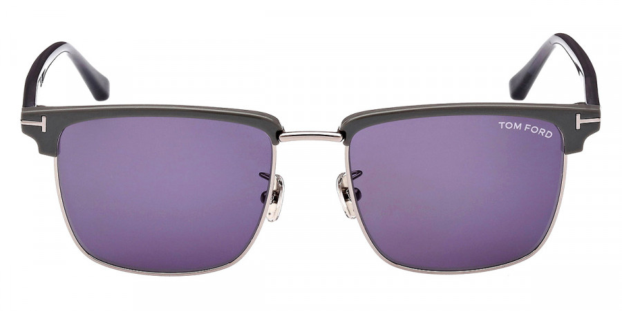 Tom Ford™ FT0997-H Hudson-02 51V 55 - Shiny Light Ruthenium/T Logo