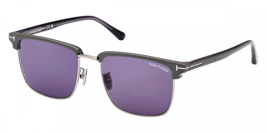 Color: Shiny Light Ruthenium/T Logo (51V) - Tom Ford FT0997-HHudson-0251V55