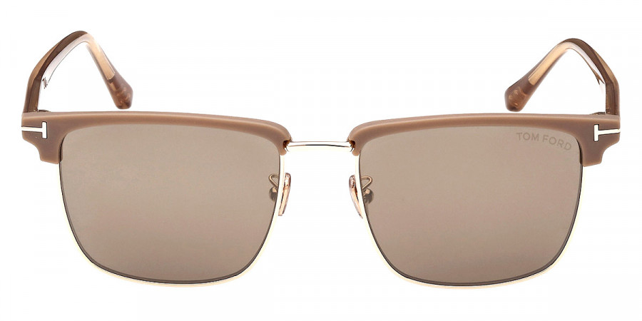 Tom Ford™ FT0997-H Hudson-02 52L 55 - Shiny Pale Gold/T Logo