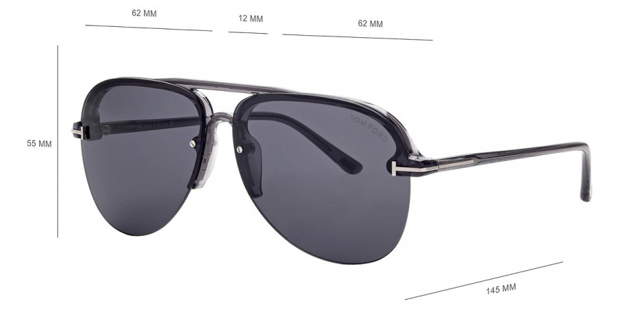 Color: Transparent Light Gray/T Logo (20A) - Tom Ford FT1004Terry-0220A62