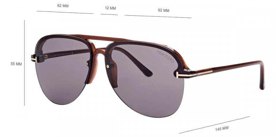 Color: Transparent Brown/T Logo (45A) - Tom Ford FT1004Terry-0245A62