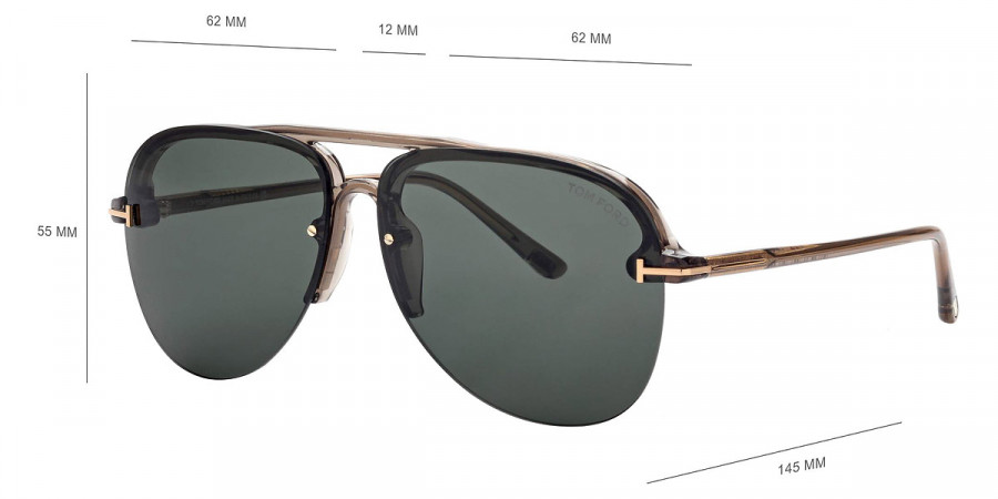 Color: Transparent Champagne/T Logo (45N) - Tom Ford FT1004Terry-0245N62