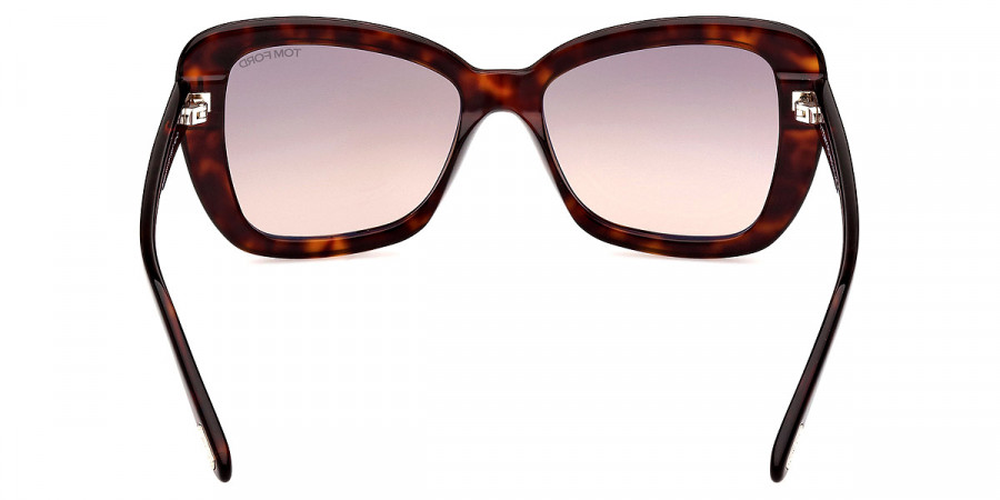 Color: Shiny Dark Havana/T Logo (52F) - Tom Ford FT1008Maeve52F55