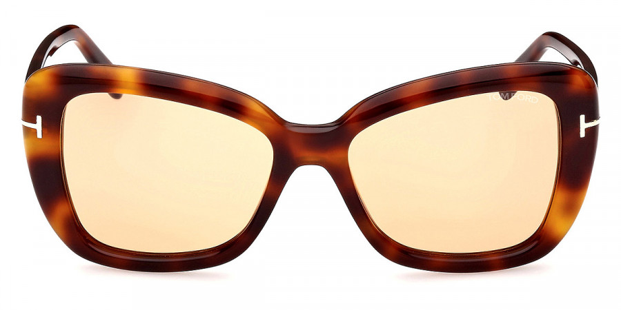 Tom Ford™ FT1008 Maeve 53E 55 - Shiny Blonde Havana/T Logo