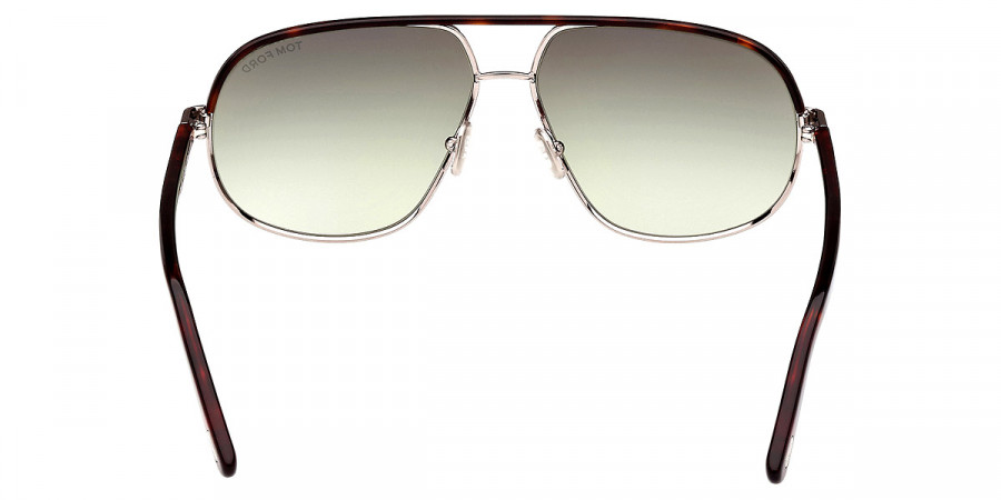 Color: Shiny Light Ruthenium/Dark Havana/T Logo (14P) - Tom Ford FT1019Maxwell14P59