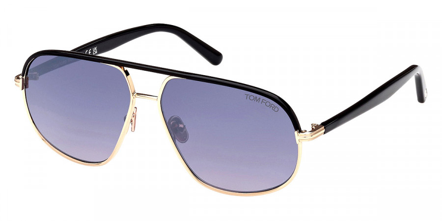 Tom Ford™ FT1019 Maxwell 28B 59 Shiny Rose Gold/Shiny Black/T Logo ...