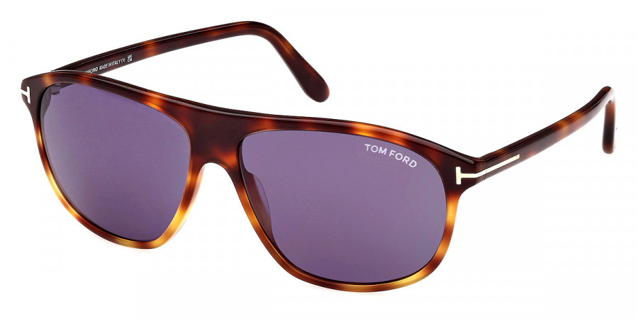 Color: Shiny Blonde Havana/T Logo (56V) - Tom Ford FT1027Prescott56V60