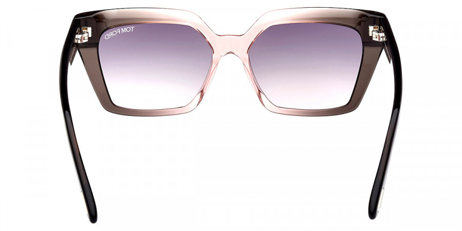 Color: Shiny Transparent Gray and Rose/T Logo (20G) - Tom Ford FT1030Winona20G53