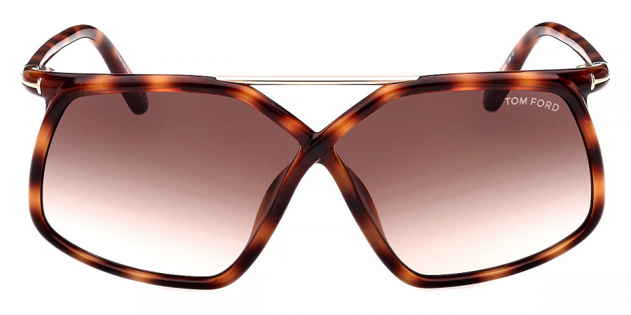 Tom Ford™ FT1038 Meryl 52F 64 - Shiny Classic Havana/Shiny Rose Gold/T Logo