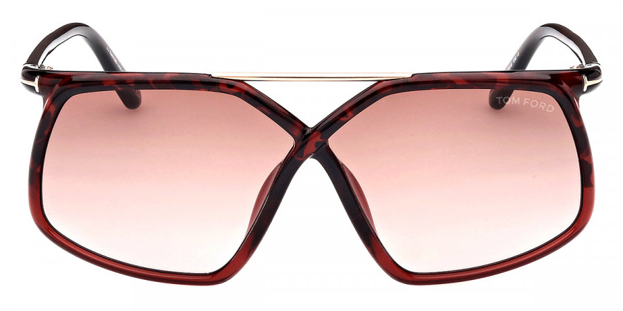 Tom Ford™ FT1038 Meryl 56Z 64 - Shiny Burgundy Havana/Rose Gold/T Logo