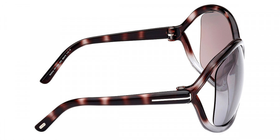 Color: Gradient Dark Havana to Transparent Gray/T Logo (55C) - Tom Ford FT1068Bettina55C68