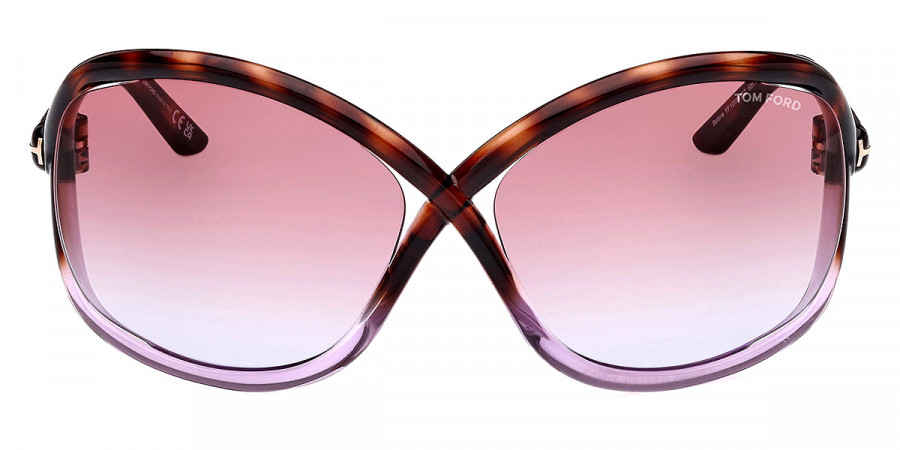 Tom Ford™ FT1068 Bettina 56Z 68 - Gradient Blonde Havana to Transparent Violet/T Logo