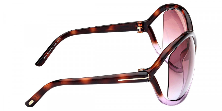 Color: Gradient Blonde Havana to Transparent Violet/T Logo (56Z) - Tom Ford FT1068Bettina56Z68