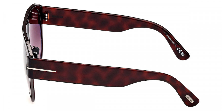 Color: Gunmetal/Transparent Brown/Red Havana/T Logo (48T) - Tom Ford FT1074Lyle-0248T58