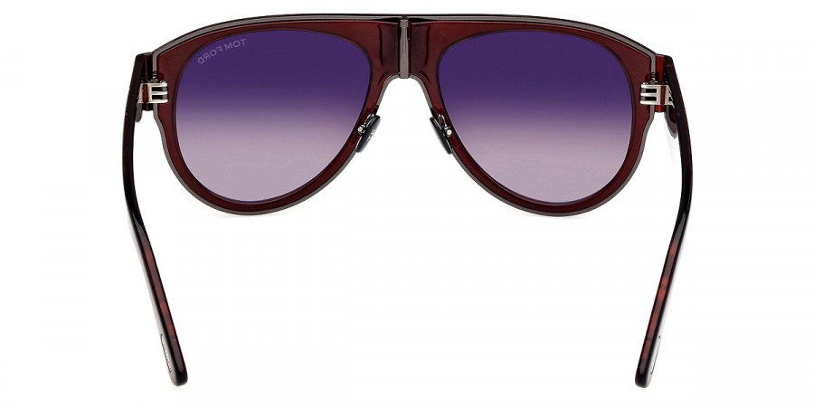 Color: Gunmetal/Transparent Brown/Red Havana/T Logo (48T) - Tom Ford FT1074Lyle-0248T58