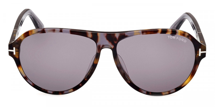 Tom Ford™ Quincy FT1080 55C 59 - Colored Havana/Shiny Gray