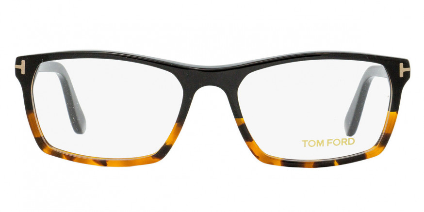 Tom Ford™ FT5295 056 56 Shiny Black to Vintage Havana/Blue Eyeglasses