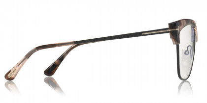 Tom Ford™ FT5547-B 055 54 Shiny Pink Vintage Havana/Shiny Black/Blue  Eyeglasses