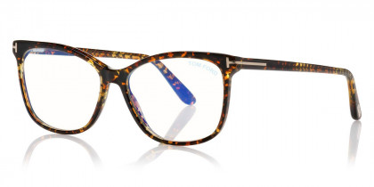 Tom Ford™ FT5690-B 056 55 Leopard Havana & Black Clip Eyeglasses