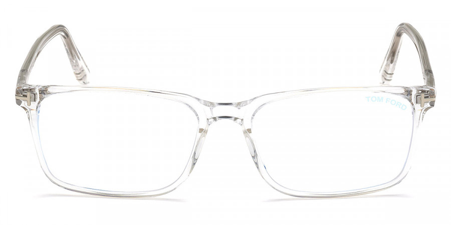 Tom Ford™ FT5735-B 026 54 Shiny Crystal/Shiny Palladium T Logo Eyeglasses