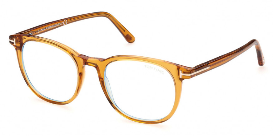 Tom Ford™ FT5754-B 041 53 Shiny Transparent Honey/T Logo Eyeglasses
