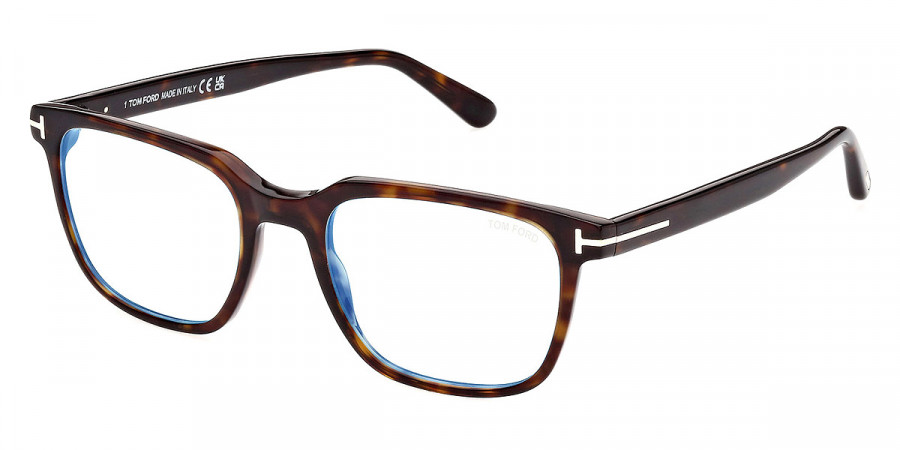 Tom Ford™ FT5818-B 052 53 Shiny Classic Dark Havana/T Logo Eyeglasses