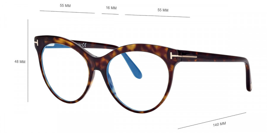 Color: Dark Havana/T Logo (052) - Tom Ford FT5827-B05255