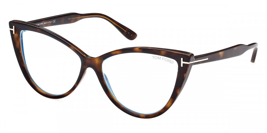 Color: Shiny Dark Havana/T Logo (052) - Tom Ford FT5843-B05256