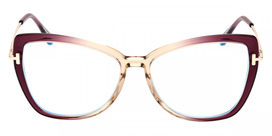 Tom Ford™ FT5882-B 083 55 - Shiny Transparent Violet and Beige/Pale Gold/T Logo