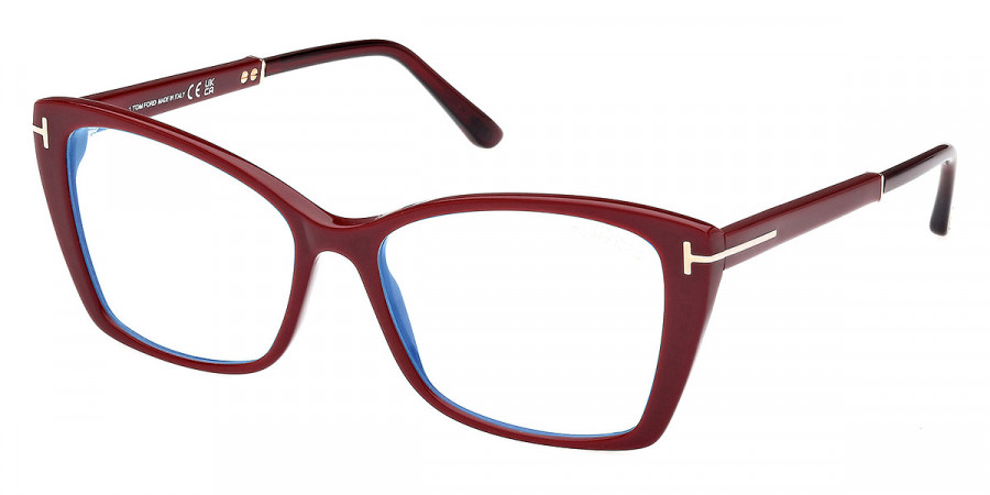 Color: Shiny Solid Bordeaux/Shiny Rose Gold/T Logo (069) - Tom Ford FT5893-B06955