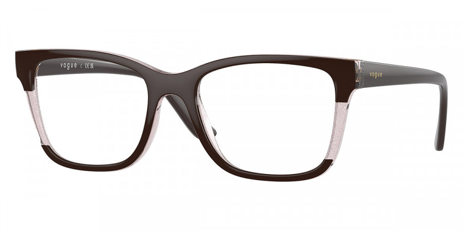 Vogue Eyewear™ VO5556 3136 53 - Transparent Rose Glitter/Full Brown