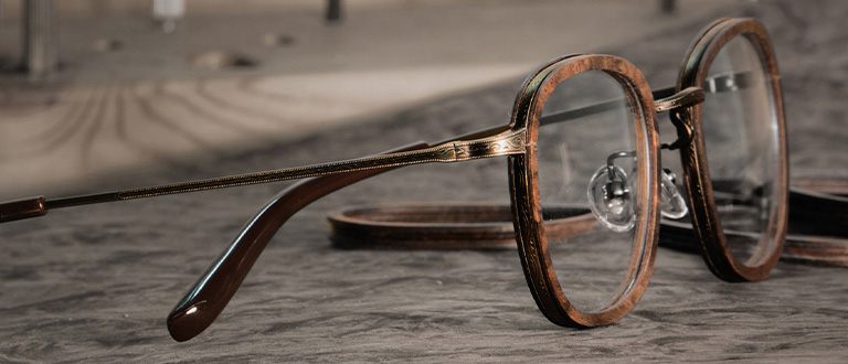 Gold and wood eyeglasses online