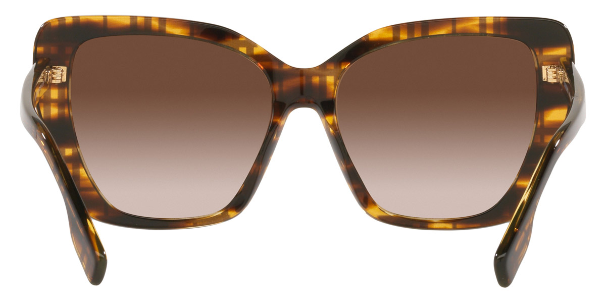 Burberry™ Tamsin BE4366 398113 55 Top Check/Striped Brown Sunglasses