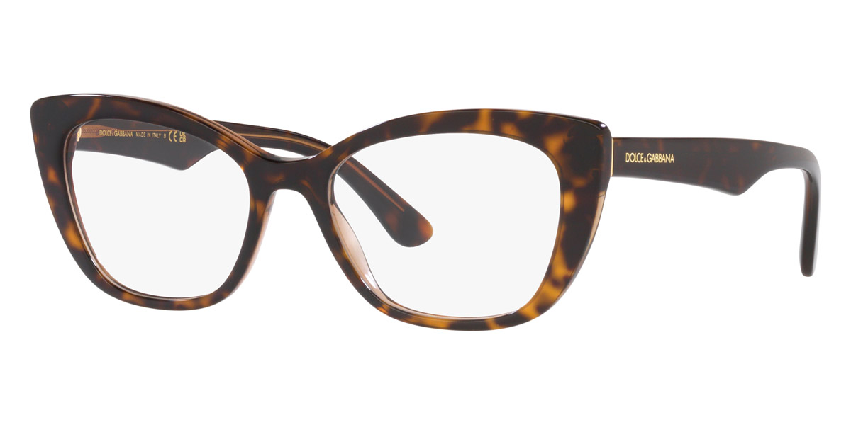 Dolce & Gabbana™ DG3360 3256 54 Havana/Transparent Brown Eyeglasses