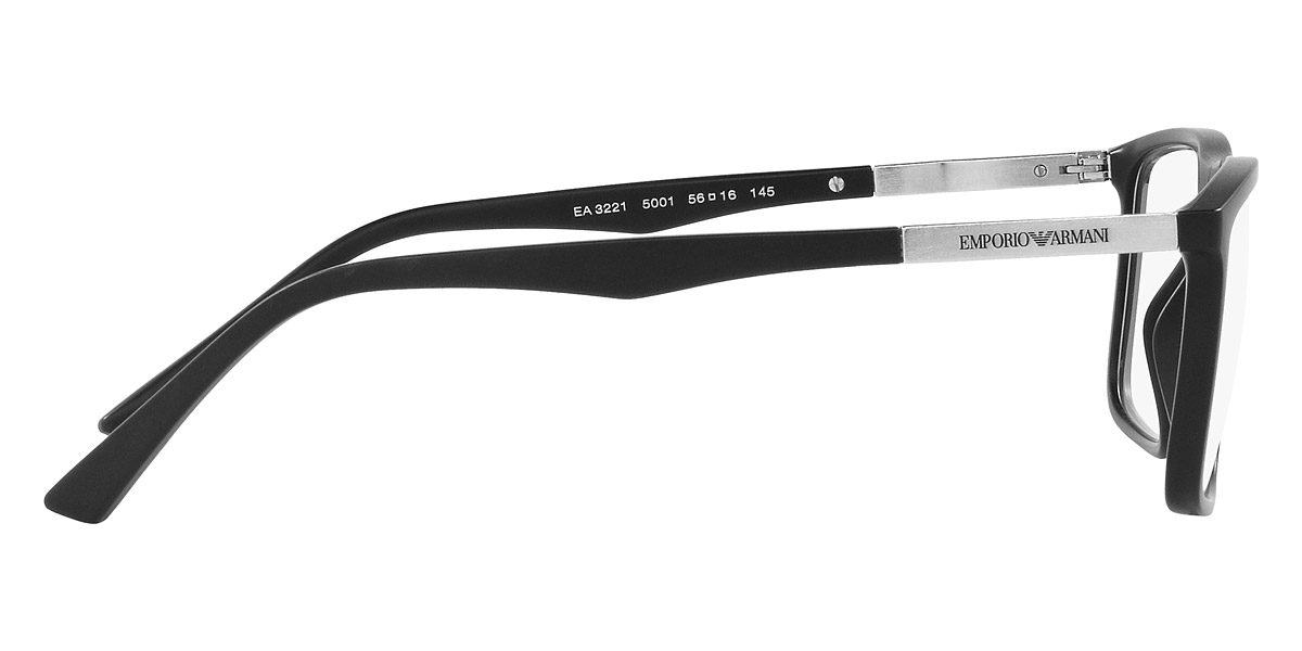 Emporio Armani™ EA3221 5001 56 Matte Black and Aluminium Eyeglasses