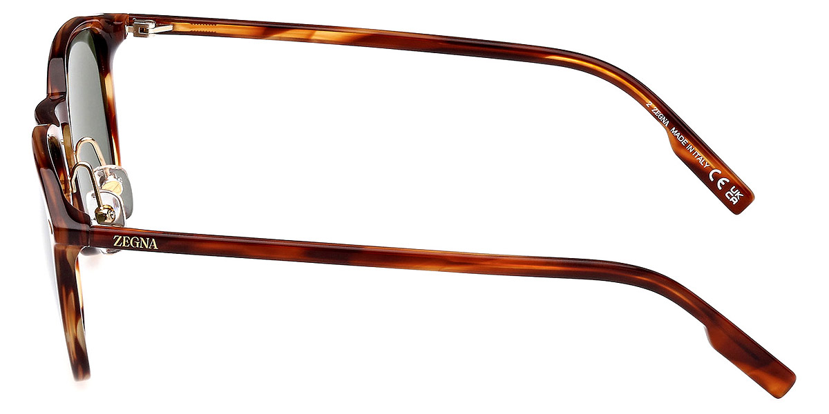 Color: Shiny Striped Cognac Havana/Vicuna (56N) - Ermenegildo Zegna EZ0211-H56N52