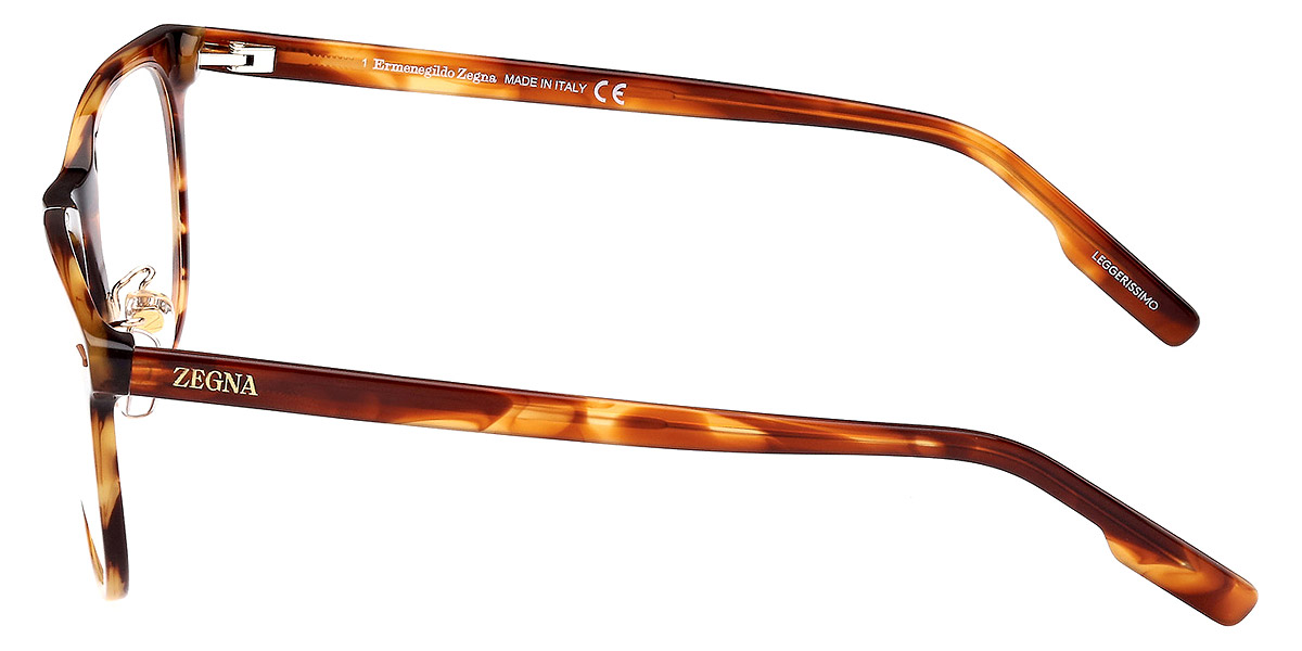 Color: Shiny Striped Cognac Havana/Vicuna (056) - Ermenegildo Zegna EZ5248-H05653