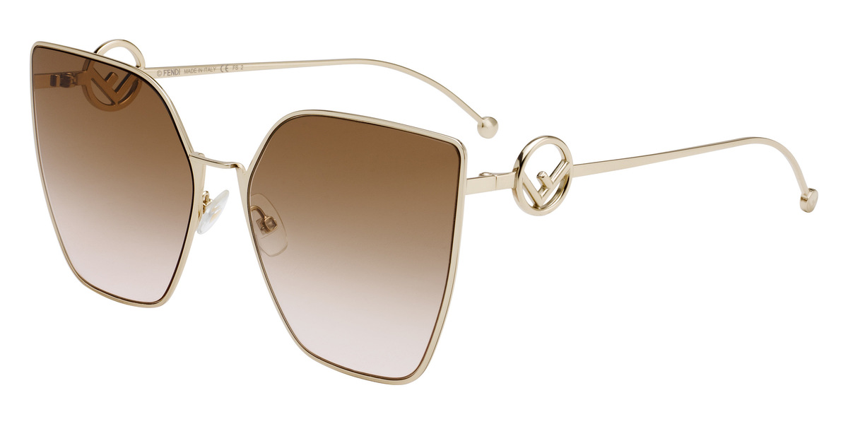 fendi gold aviator sunglasses