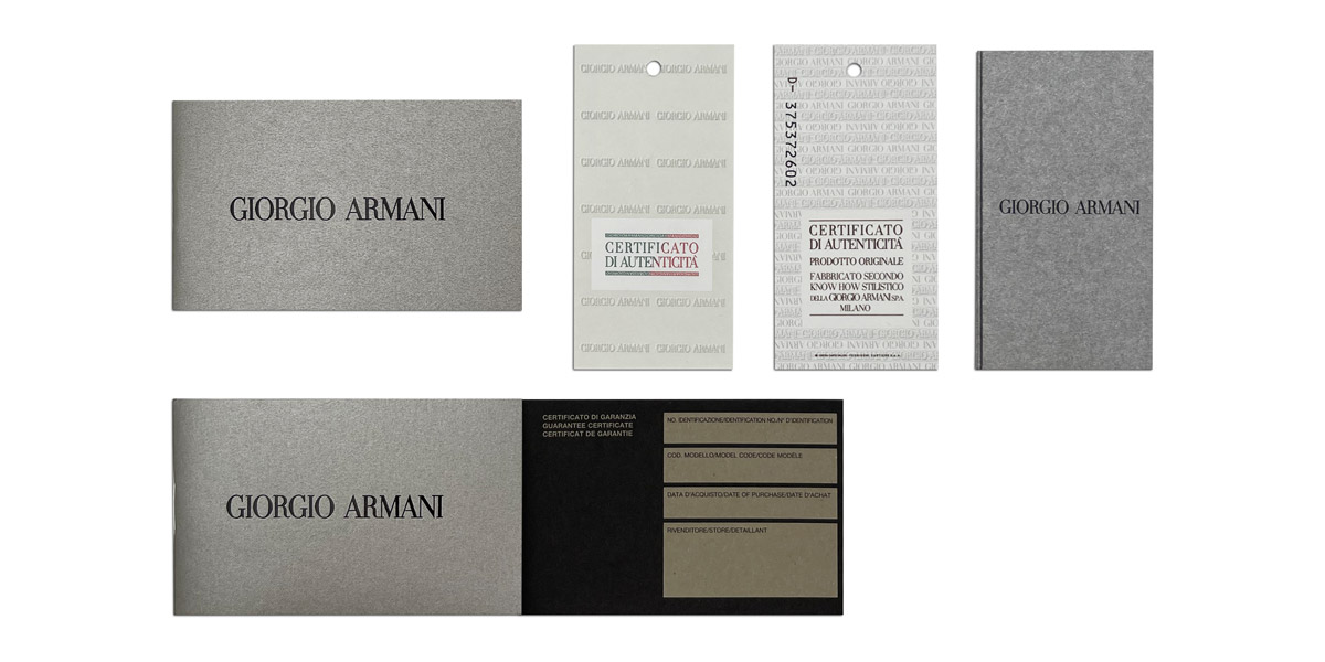 Certificate of Authenticity from Giorgio Armani™