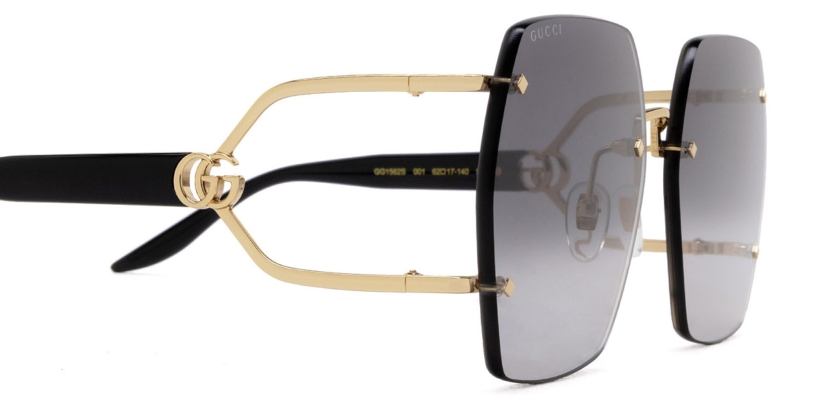 Gucci GG1562S 001 62 Gold Black Sunglasses