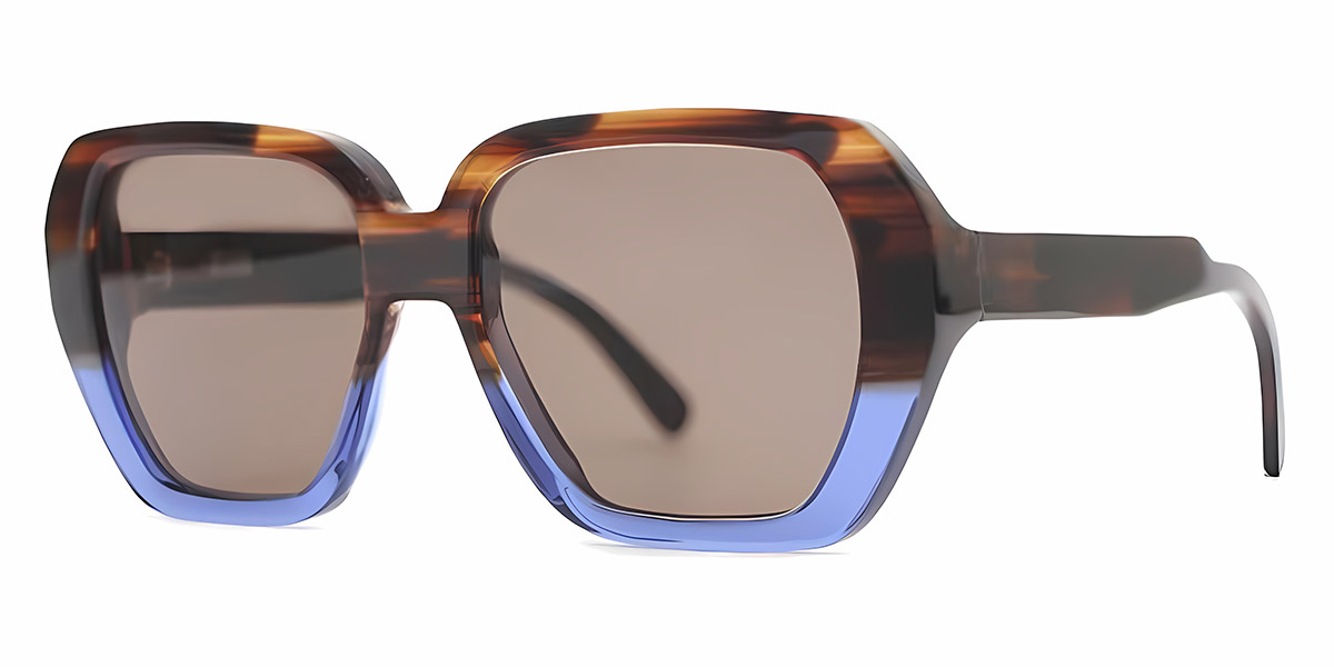 Color: Havana Transparent Blue/Tortoise (M89) - Henau HENLANIKASUNM8955