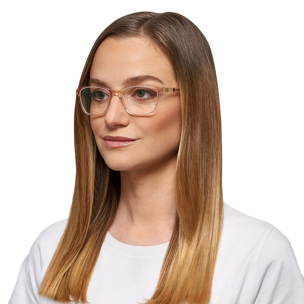 Ic! Berlin Nuance Ice Tea Eyeglasses On Female Model