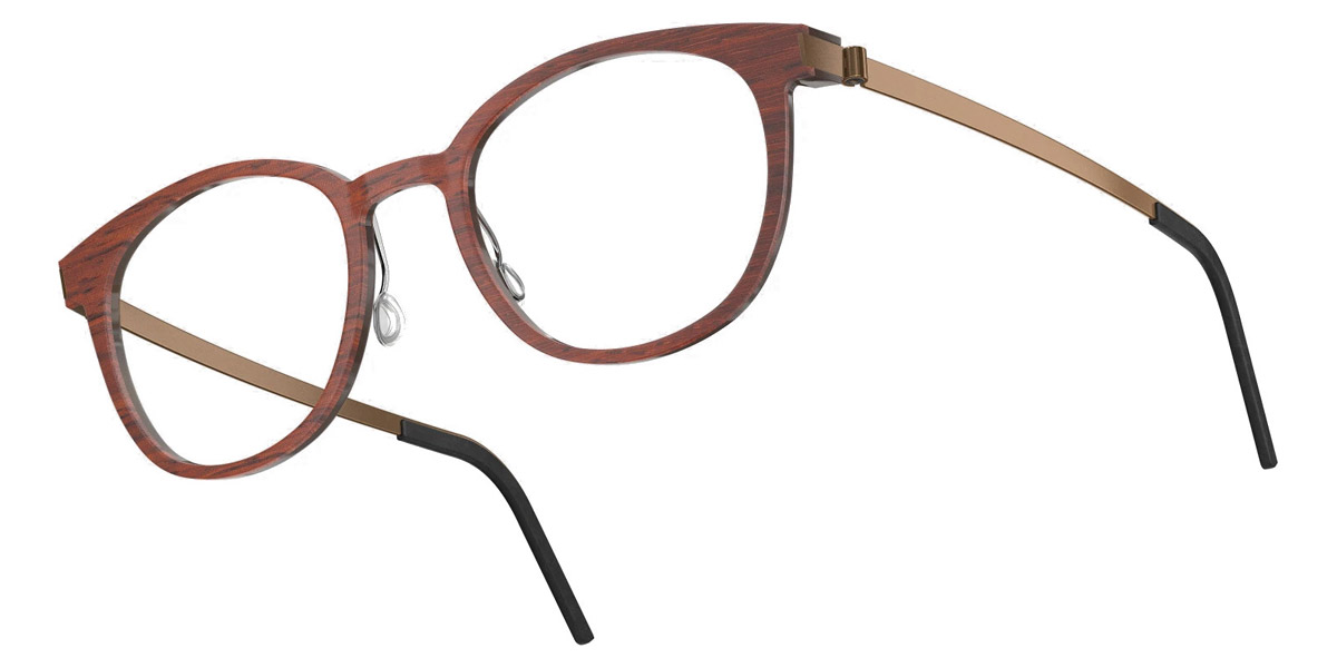 Color: Padauk/Dark Brown PU15 SL53 Gold Mirrored-Brown Gradient- Lindberg Buffalo Titanium LND1818WD13PU1550