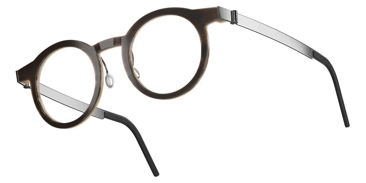 Color: Medium Brown/Light Brown P10 SL86 Dark Gray Gradient- Lindberg Buffalo Titanium LND1846H18P1044