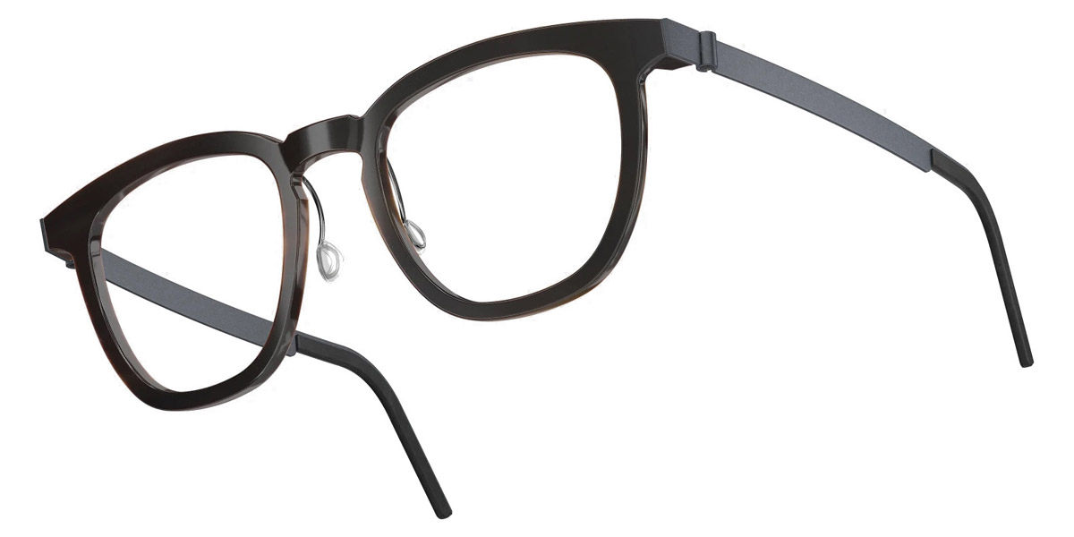 Color: Dark Brown U16 SL61 Light Silver Mirrored-Turquoise Pearl Gradient- Lindberg Buffalo Titanium LND1856H20U1651