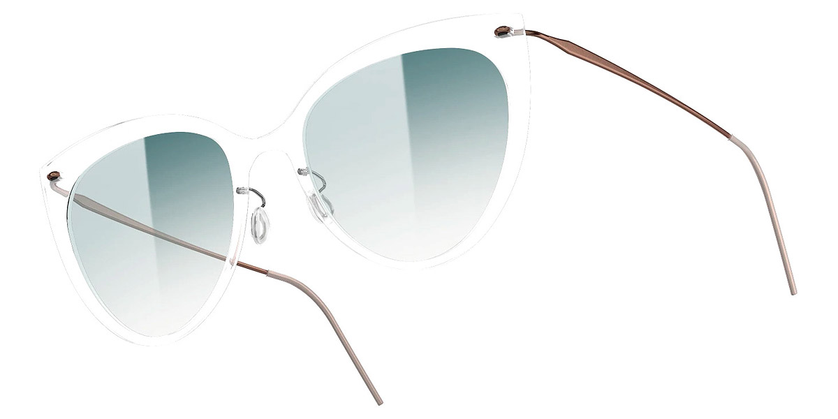 Color: C01-PU12 SL61 Light Silver Mirrored-Turquoise Pearl Gradient - Lindberg Sun Titanium LND8311C01-PU12SL6152